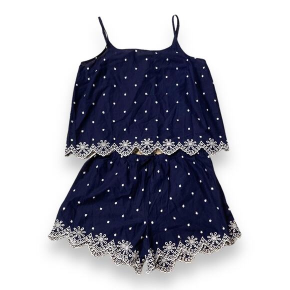 Adore Me Blue White Lace Camisole Shorts Womens Sz Large Luana Novelty Romantic - Picture 2 of 16